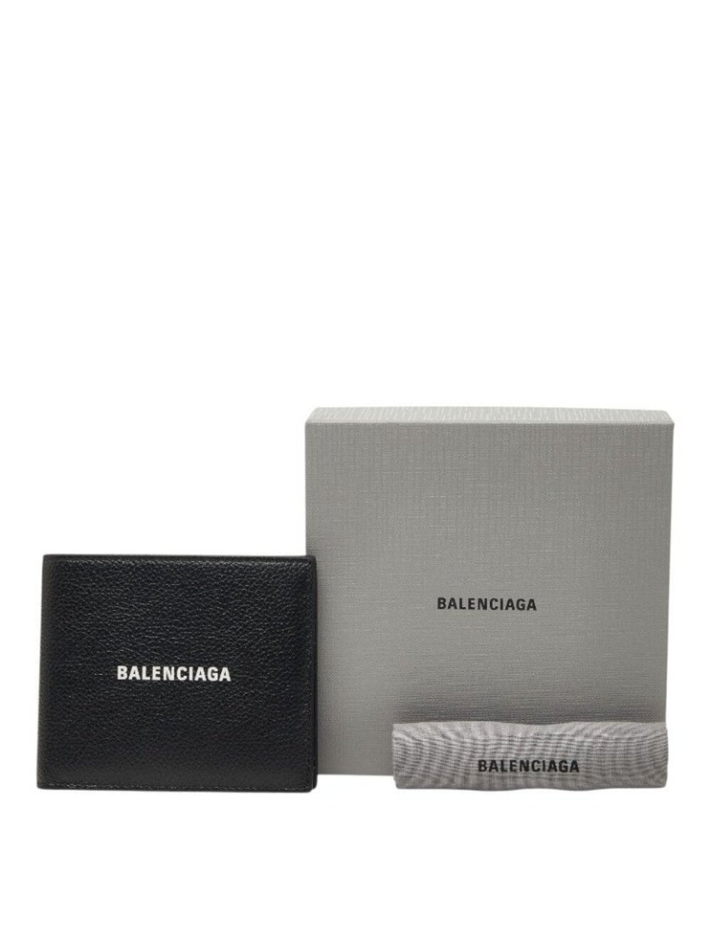 Balenciaga Logo Bifold Wallet Black Leather - Picture 10 of 10